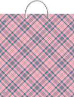 Пакет-сумка пласт ручка 440х400х0,100 Клетка розовая ПВД /10/100