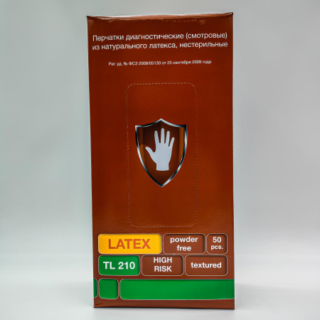 Перчатки латексные  M High Risk 25 пар в упак/10 