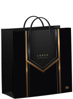 Пакет-сумка мягкая пласт ручка 260х240х0,140 Черный бэкграунд /40