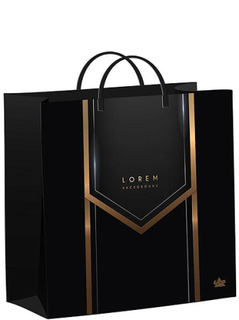 Пакет-сумка мягкая пласт ручка 260х240х0,140 Черный бэкграунд /40