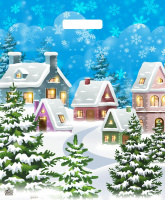 Пакет вырубная ручка 450х380х0,060 Зимнее утро ПВД /50/500