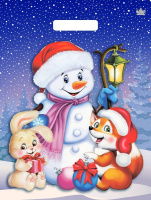 Пакет вырубная ручка 400х310х0,060 Веселые друзья ПВД/50/500