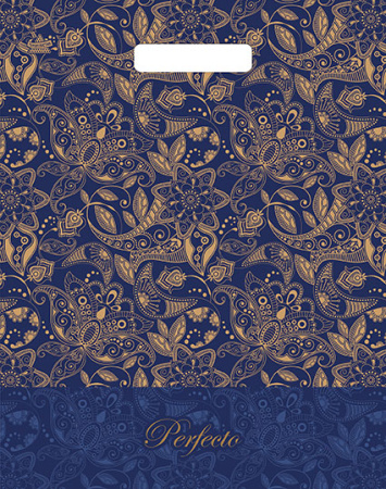 Пакет вырубная ручка 370х300х0,090 Перфекто Узоры ПВД /25/400