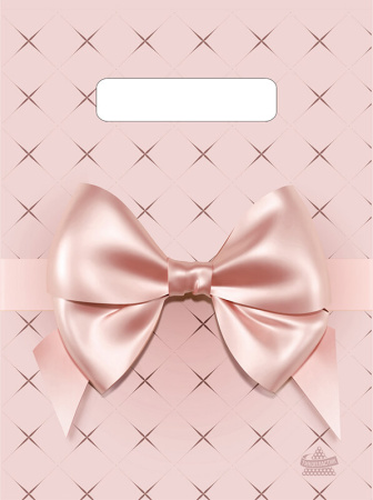 Пакет вырубная ручка 400х310х0,060 Персиковый бант Сима ПВД /50/500