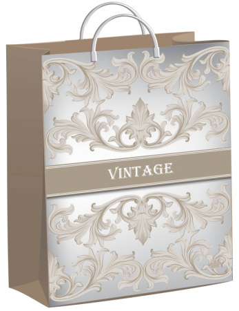 Пакет-сумка мягкая пласт ручка 400х300х0,140 Винтажный /40