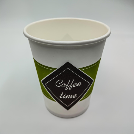Стакан бумаж.однослойный 250мл Кофе тайм 50/1000