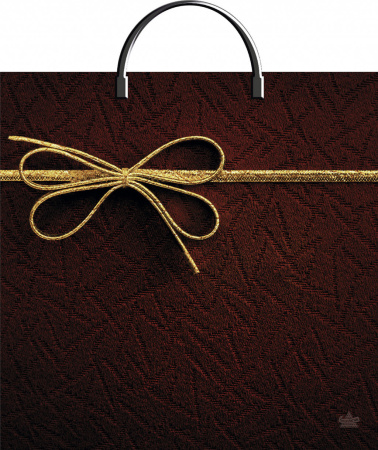 Пакет-сумка пласт ручка 360х370х0,100 Золотой бантик ПВД /10/100