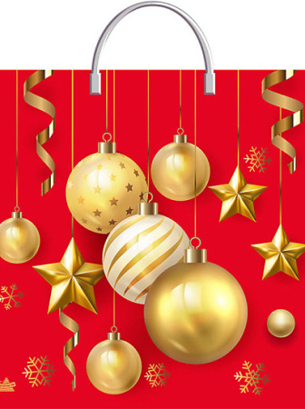 Пакет-сумка пласт ручка 360х370х0,100 Алое золото ПВД /10/100