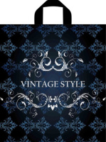 Пакет петлевая ручка 440x400x0,043 Винтажный стиль ПВД /50/300