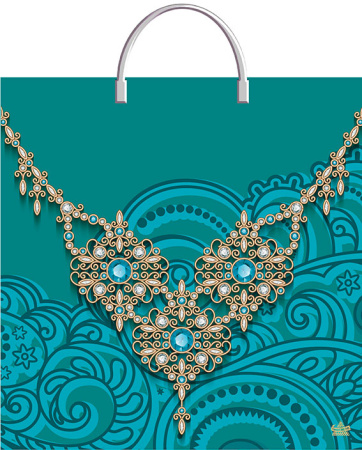 Пакет-сумка пласт ручка 360х370х0,100  Ожерелье с бирюзой ПВД /10/100 Пакет-сумка пласт ручка 360х370х0,100  Ожерелье с бирюзой ПВД /10/100