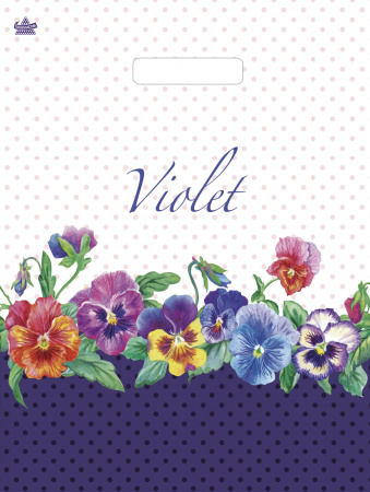 Пакет вырубная ручка 400х310х0,030 Фиалки ПВД /50/1300