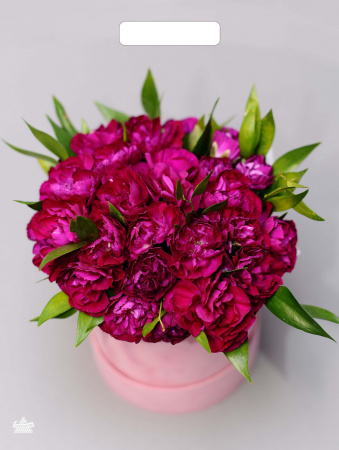 Пакет вырубная ручка 400х310х0,060 Букет пионов ПВД /50/500