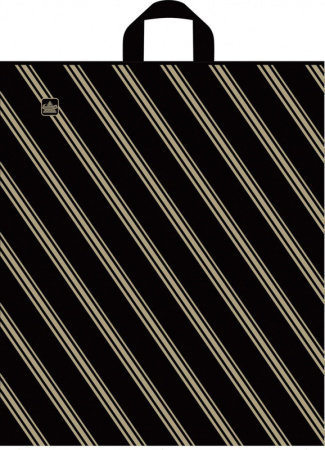 Пакет петлевая ручка 420x380x0,043 Золотая полоса ПВД /50/500