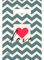 Пакет вырубная ручка 300х200х0,030 Влюбленность ПВД /100/3000