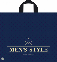 Пакет петлевая ручка 340x400x0,070 Менс стиль ПВД /50/300