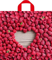 Пакет петлевая ручка 420х440х0,070 Малина ПВД /50/300