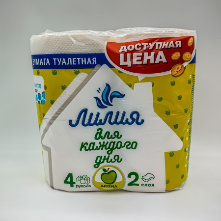 Туалетная бумага ЛИЛИЯ 2-х сл. Яблоко 4/12