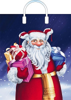 Пакет-сумка пласт ручка 380х450х90 Подарки от дедушки  ПВД /10/100