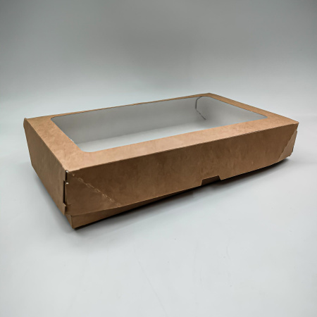 КАРТОННЫЙ КОНТЕЙНЕР 1450 МЛ С ОКНОМ PRO SERIES 258*150*40  25/200