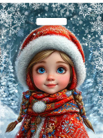 Пакет вырубная ручка 400х310х0,030  Снегурушка ПВД/50/1300