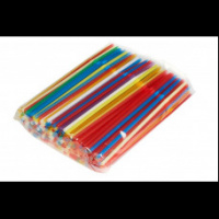 Трубочки с гофр. цветные 210*5мм 100шт в упаковке