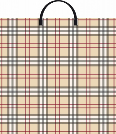 Пакет-сумка пласт ручка 360х370х0,100 Барбери-клетка ПВД /10/100