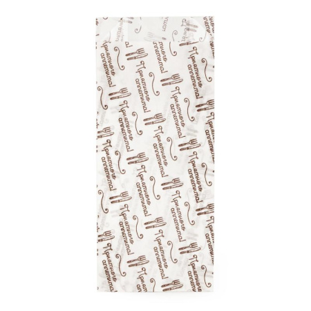 Пакет бумажный 220*90*40 под шаурму с рисунком ПРИЯТНОГО АППЕТИТА белый Aviora 25*100/2500