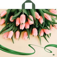 Пакет петлевая ручка 500x600x0,060 Райские тюльпаны ПВД /25/250