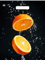 Пакет вырубная ручка 400х310х0,060 ламин Апельсиновый взрыв  /50/500