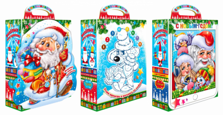 «Новогодняя», картон, Уф. лак, с игрой внутри, NEW, размер 150х70х255 мм 850гр/250