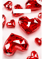 Пакет вырубная ручка 300х200х0,030 Алые сердца ПВД /100/3000