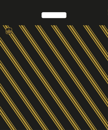 Пакет вырубная ручка 470х400х0,055 Золотая полоса ПВД /50/500