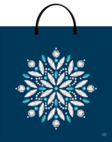 Пакет-сумка пласт ручка 360х370х0,100 Снежинка в аквамарине ПВД /10/100