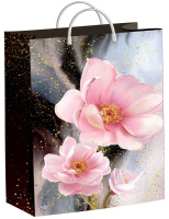 Пакет-сумка мягкая пласт ручка 400х300х0,140 Сказочные цветы /40