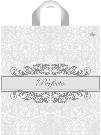 Пакет петлевая ручка 400х370х0,095 Перфекто Графит ПВД /25/300