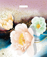 Пакет вырубная ручка 600х500х0,100 Цветочный  Биг ПВД /25/200