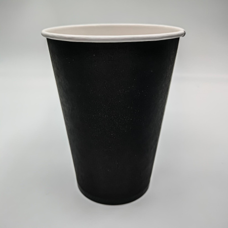 Стакан бумаж.однослойный 400мл Черный  50/1000
