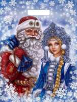 Пакет вырубная ручка 400х310х0,060 ламин Долгожданные гости /50/500