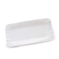 Тарелка картон белая мол 13х20 дно белое 100/1500