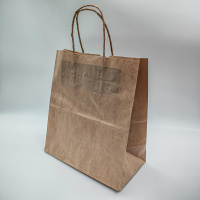 Пакет бумажный с кручеными ручками крафт  220х120х250мм /250 