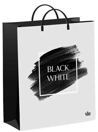 Пакет-сумка мягкая пласт ручка 400х300х0,140 Черно-белая история /40