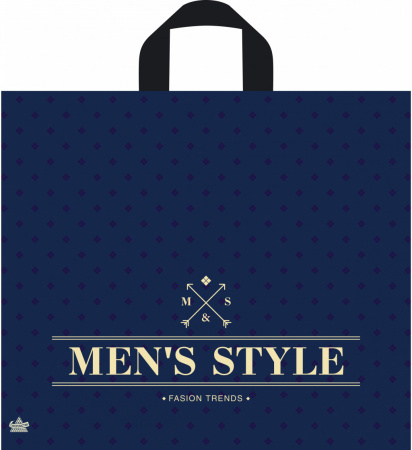 Пакет петлевая ручка 340x400x0,070 Менс стиль ПВД /50/300