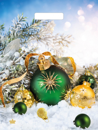 Пакет вырубная ручка 400х310х0,030 Шарики на снегу ПВД /50/1300