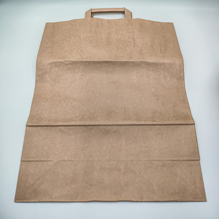 Пакет бумажный с плоскими ручками крафт 350х150х450мм /200