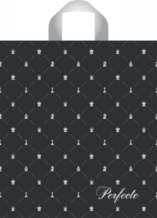 Пакет петлевая ручка 350х310х0,095 Перфекто Шахматы ПВД /25/300