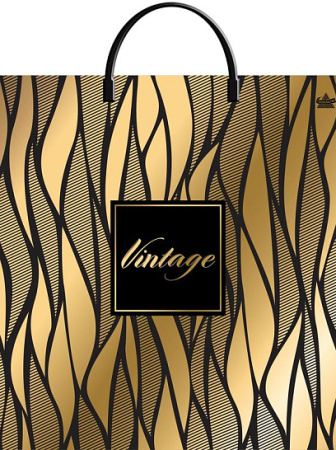 Пакет-сумка пласт ручка 360х370х0,100 Винтаж голд ПВД /10/100