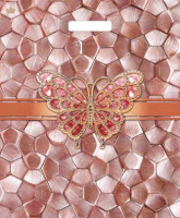 Пакет вырубная ручка 450х380х0,060 ламин Перламутровая бабочка /50/500