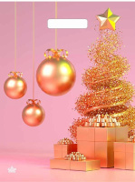 Пакет вырубная ручка 400х310х0,060 ламин Розовый шик /50/500