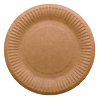 Тарелка картон неламинированная крафт D=180мм 100/1000