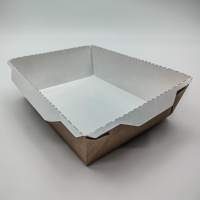 Салатник ECO OpSalad 500 мл крафт белый внутри 165*120*45 крышка отдельно  300 шт/кор  